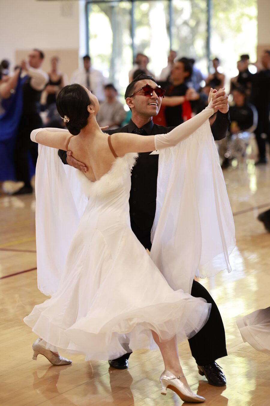 Rohit Nema and Yijia Shao dancing Standard at a ballroom competition